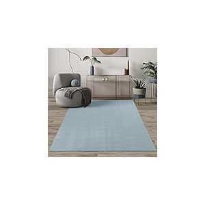 Mia's Teppiche Comfort Tapis Moderne Moelleux &agrave; Poils Courts, Dessous antid&eacute;rapant, Lavable &agrave; 30 degr&eacute;s, Super Doux, Aspect Fourrure, Bleu, 80 x 150 cm