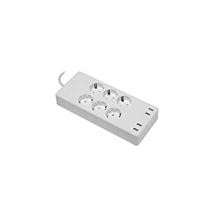 MaxTrack NW11L Multiprise Intelligente 6 Prises avec 4 Prises USB, minuterie, Smart Home, Google Assistant, Alexa, Smart Apps, Commande vocale, 10 Ports, câble de 1,7 m, commutable séparément