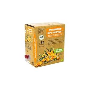 Jus direct d'argousier Bio, 3 litres – Issu de la culture allemande - sans sucre ajouté, sans édulcorants (conformément à la législation).