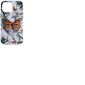 Papillon Monarque Papillons Feuilles Tropicales Blanc Coque pour iPhone 16 Pro Max