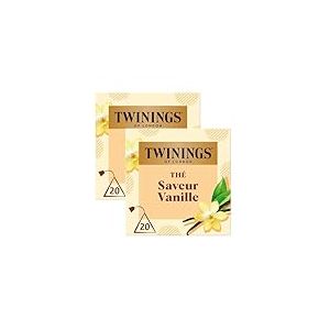 Twinings - Assortiment D&eacute;couverte Rond et Gourmand - Th&eacute; Noir Saveur Vanille - 40 Sachets - &agrave; D&eacute;guster Chaud ou Froid