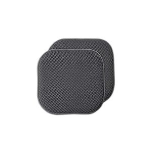 Sweet Home Collection Lot de 2 Coussins de Chaise en Mousse à mémoire de Forme, Motif nid d'abeille, Dos en Caoutchouc antidérapant, carré, 40,6 x 40,6 cm, Gris Anthracite