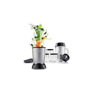 GOURMETmaxx Mr. Magic Mixer | Smoothie Maker avec paquet d'accessoires XXL | 18 pi&egrave;ces | Blender avec couvercles anti-fuite pour conserver la fra&icirc;cheur | Pour shakes, smoothies etc.