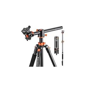 K&F Concept Trépied Appareil Photo 183cm Monopode Voyage en Aluminium avec Rotule Panoramique 360° Bras Articulé pour Téléphone DSLR Vidéo Camescopes Charge 10kg S211