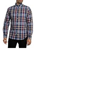 GANT Reg Classic Poplin Check Chemise, Bleu, L Hommes