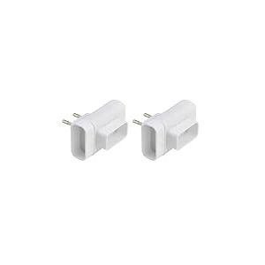 DEBFLEX Rallonge Electrique Prise Adaptateur MultIPrise - TrIPlette lectrique - Triplite 2P 6A Laterale+Eclipse Blanc Vrac 714780 (Lot de 2)