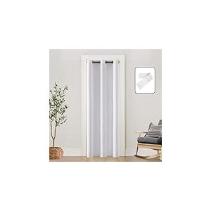Rideaux de placard pour chambre &agrave; coucher, porte de placard, rideau de porte pour porte, intimit&eacute;, imitation accord&eacute;on, &agrave; deux volets, &oelig;illets coulissants faciles &agrave; glisser pour garder la chaleur &agrave;