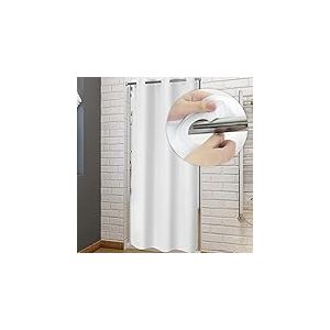 River Dream Rideau de Douche en Tissu sans Crochets n&eacute;cessaires &ndash; Petite Taille d'&eacute;tale et Style h&ocirc;tel &ndash; Imperm&eacute;able &ndash; Lavable en Machine &ndash; 91,4 x 188 cm &ndash; Blanc (91,4 x 188 cm)