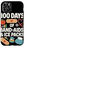 100 Days of Band Aids and Ice Packs Infirmi&egrave;re Scolaire Coque pour iPhone 11 Pro