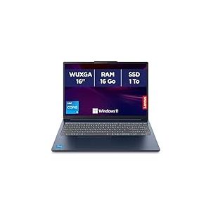 Lenovo IdeaPad Slim 5 16IRH10 - Ordinateur Portable 16'' WUXGA (Intel Core i5-13420H, RAM 16Go, SSD 1To, Intel UHD Graphique, Windows 11 Home) Clavier AZERTY Français - Blue