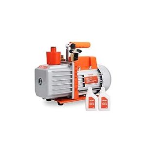 VEVOR Pompe &agrave; Vide rotative &agrave; palettes 198 L/Min, Pompe &agrave; Vide de climatisation &agrave; 2 &eacute;tages, 370 W, 6,35 mm et 9,5 mm SAE m&acirc;le,12,7 mm Acme m&acirc;le entr&eacute;e, pour r&eacute;paration CVC, Entretien de r&eacute;frig&eacute;ration