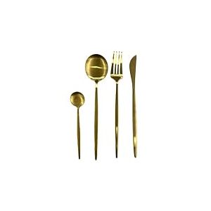 HOME DECO FACTORY, KA0592, Ménagère 24 pièces dorée, élégante et Durable en Acier Inoxydable, idéale pour Toutes Les Occasions, Facile à Entretenir, Parfaite comme Cadeau Taille : 24 pièces, Doré