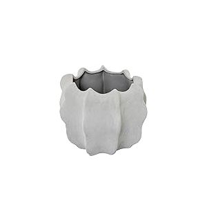 DRW Vase de Table en Forme de Cactus en c&eacute;ramique Gris Sable 28 x 33 x 33 cm