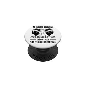 Je suis Corse Humour Corsica Tête De Maure Cadeau PopSockets PopGrip Adhésif