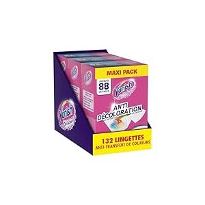 Vanish Lingettes Anti Decoloration - 132 Lingettes Sécables - Lot de 3x44