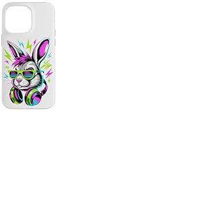 Style Époque Punk Lapin Lunettes de Soleil Lapins Coque pour iPhone 14 Pro Max