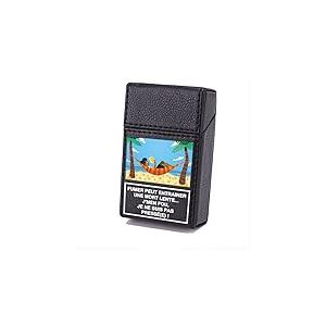 Etui Boite en Cuir Paquet De Cigarette Noir Humour Vacances