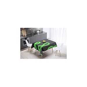 Bonamaison, Anti-moisissure, S&eacute;chage Rapide, R&eacute;sistant aux Taches, Lavable en Machine, 100% Polyester Nappe de Table, Fum&eacute;e Verte n&eacute;on, 140 x 140 Cm - Con&ccedil;u et Fabriqu&eacute; en Turquie