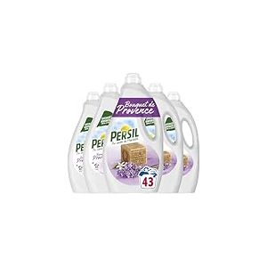Persil - Lessive Liquide Bouquet de Provence – Parfum au extraits naturels de lavande & au Savon de Marseille - 215 lavages - Encore Plus Efficace Même à Froid - Testée Dermatologiquement - Lot 5x43