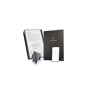 Rocketbook Core Carnet de Notes à Spirales Réutilisable, Taille Letter 21 cm x 29,7 cm, Noir - Ligné, Connecté à l’Application, Effaçable, Couverture Durable, École, Travail et Projets Créatifs