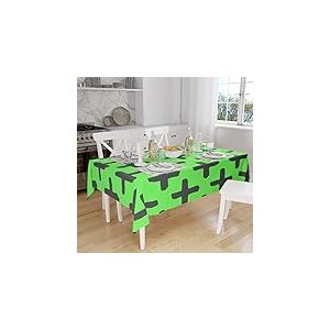 Bonamaison, Anti-moisissure, Séchage Rapide, Résistant aux Taches, Lavable en Machine, 100% Polyester Nappe de Table, Fumée Verte néon, 140 x 160 Cm - Conçu et Fabriqué en Turquie