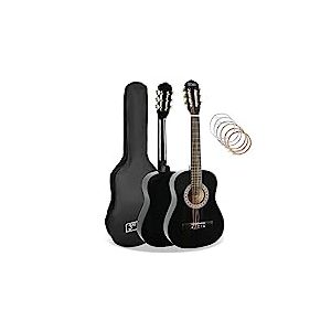 3rd Avenue Guitare Classique Pour Enfants Taille 1/2 Avec Cordes En Nylon Espagnol Pour Débutant - 6 Mois De Cours Gratuits, Sac, Cordes - Noir