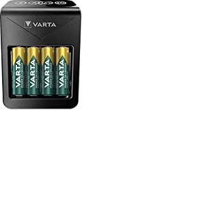 VARTA Chargeur de Piles incl. 4X AA 2100mAh rechargeables, chargeur pour piles AA/AAA/C/D/9V rechargeables et appareils USB, Power on Demand LCD Charger+ [Exclusif sur Amazon]