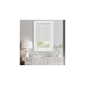 Achim Home Decor Mini Store sans Fil filtrant la lumi&egrave;re &ndash; 83 cm de Largeur, 122 cm de Long, Taille des Lattes de 2,5 cm &ndash; Blanc Perle &ndash; Stores de fen&ecirc;tre horizontaux sans Fil GII Morningstar pour