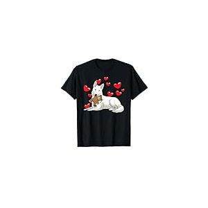 Berger Blanc Suisse Avec Animal En Peluche Et C&oelig;urs T-Shirt