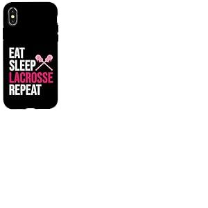 Eat Sleep Lacrosse Repeat Lacrosse Coque pour iPhone X/XS
