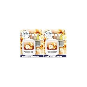 Febreze 3Volution Souffle Pr&eacute;cieux Kit De D&eacute;marrage Diffuseur &Eacute;lectrique, Prise + Recharge de 20ml, 3 Parfums en Alternance, Combat les Odeurs en Continu, Jusqu'&agrave; 90 Jours (Lot de 2)