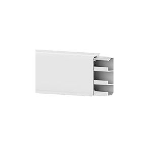 Habengut Plinthe en PVC de 3 m avec Passage de c&acirc;bles int&eacute;gr&eacute; - Couleur : Blanc - Hauteur : 70 mm - 2 pi&egrave;ces - Longueur : 1,5 m