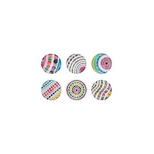French Bull Lot de 6 assiettes assorties en mélamine – Plat, service, fête, plat (assiette d'apéritif de 15,2 cm, boule de billes)