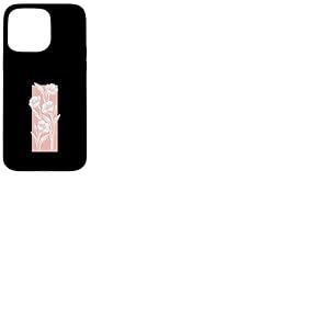 Motif à rayures et fleurs de pêche Coque pour iPhone 15 Pro Max