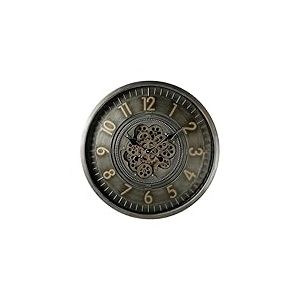 Levitantes Horloge Murale 66 x 66 x 10 cm, Couleur Or et Cuir, avec Mouvement d'engrenage, idéale pour décorer et Ajouter de la fonctionnalité à n'importe Quel Espace.