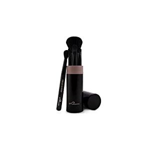 Set de pinceaux de maquillage Luvia, Set de voyage Espresso, 5 pinceaux cosmétiques véganes incluant un étui à pinceaux de maquillage