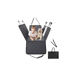 VEVOR Housse de Si&egrave;ge Arri&egrave;re Voiture pour Chien, 136x61,5 cm, Couverture de Protection de Si&egrave;ge, Fond Rigide, &Eacute;tanche, Charge 181 kg, avec Fen&ecirc;tre en Maille, Poche de Rangement, pour Voitures SUV