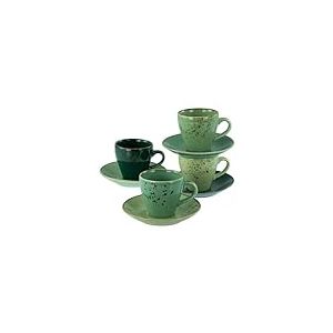 CreaTable, 22881, Série Nature Collection Green Life, service de vaisselle 8 pièces, ensemble à espresso en grès, compatible avec le lave-vaisselle et le micro-ondes, production de qualité.