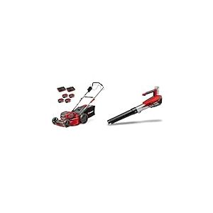 Einhell Professional Tondeuse à Gazon sans Fil GP-CM 36/52 S Li BL (4x5,2Ah) Power X-Change (36V, brushless, 52cm) 4 Batteries 5,2 Ah et 2 Chargeurs Doubles + Souffleur sans Fil GP-LB 18/200 Li E