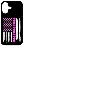 C&oelig;ur Rose Saint Valentin Drapeau am&eacute;ricain Am&eacute;ricain Am&eacute;ricain Amoureux Patriotique Coque pour iPhone 17