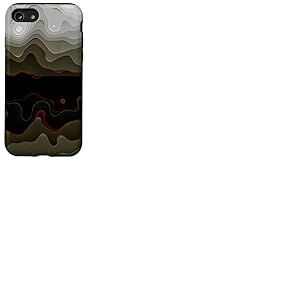 Motif Camouflage Noir et Rouge - Motif Abstrait Cool Coque pour iPhone SE (2020) / 7/8