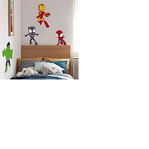 Komar Sticker mural Spidey and His Amazing Friends Power Group - Dimensions : 50 x 70 cm - Marvel - Pour chambre d'enfant, Color&eacute;