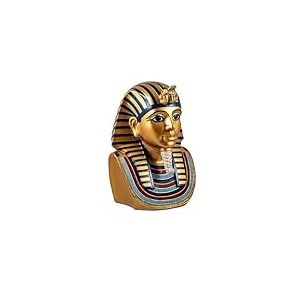 Inmaculada Romero IR Toutankhamon Buste Figurine égyptienne 27 cm. pharon égyptien Antique résine dorée Couleur