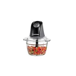 Russell Hobbs Hachoir électrique [polyvalent] blender (pour légumes, fruits, viande, oignons, récipient de 1l, lavable au lave-vaisselle, 2 vitesses, lames en acier inox, 350W) Anthracite 27131-56