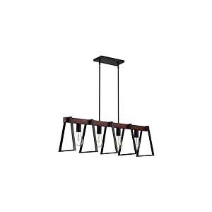VEVOR &Eacute;clairage d'&icirc;lot de cuisine, 4 lumi&egrave;res, lampes suspension lin&eacute;aire de ferme 60 W, avec tiges 2 x 15 cm et 6 x 30,5 cm, luminaire r&eacute;glable &agrave; cadre en m&eacute;tal industriel pour salle &agrave; manger, E27