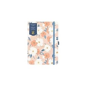 Busy B - Agenda Busy Life - Janvier &agrave; D&eacute;cembre 2024 - Motif Floral Rose - Planificateur semainier A5 avec doubles horaires, porte-stylos et pochettes