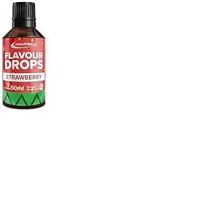 IronMaxx Flavour Drops –Fraise 50ml | Arôme alimentaire liquide zéro sucre & zéro calorie | Arômes végétaliens pour sucrer aliments, yaourt, café & desserts
