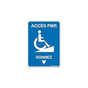 AUA SIGNALETIQUE - Panneau Accès PMR - Sonnez-AI - 150x210 mm, Vinyl adhésif