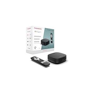 THOMSON Google TV Streaming Box Plus 270, 4K UHD, Haut-Parleur intégré pour Le contrôle Vocal, Netflix, Disney+, Streaming Via Wi-FI, Google Cast, 32 GB mémoire