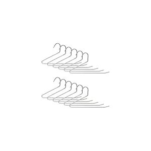 Relaxdays Lot de 12 cintres S-Forme, antid&eacute;rapants, pour Suspendre Les Pantalons, Gain de Place, m&eacute;tal, Argent/Blanc